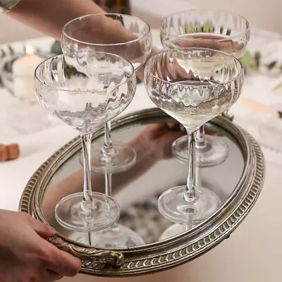 Buy Vintage Champagne Glasses Drinking Wine Saucers Wedding Party Set Of 4 • 29.99£
