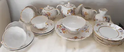 Buy Vintage Lomonosov LFZ USSR Porcelain Cup & Saucers, Teapot Sugar & Creamer-ETC • 192.06£