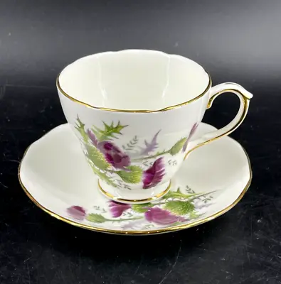 Buy Vintage Duchess Highland Beauty Tea Cup Teacup Saucer Purple Floral Thistle • 39.37£