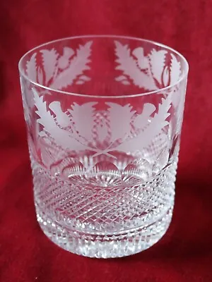 Buy Edinburgh Crystal Thistle Pattern - Large 'Old Fashioned' Whisky Glass - Signed • 25£