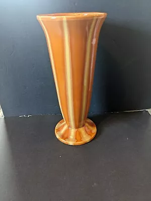Buy Vintage MCM Imperial USA Orange Striped Large Vase 12  • 62.36£