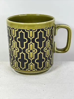 Buy Hornsea Pottery Monaco Green Mug Matt Black Cross-Shaped Design VTG, MCM 1968-70 • 32.75£