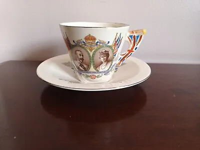 Buy Commemorative Burleigh Ware Cup/saucer For Silver Jubilee Of George V/mary 1935 • 7.95£