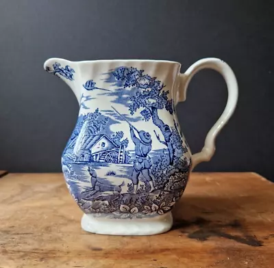 Buy Vintage Blue And White Large Jug - Myott - The Hunter - Country Kitchen • 18£