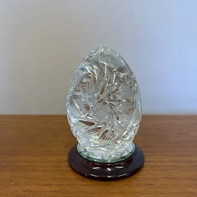 Buy Large Heavy Lead Crystal Egg Shaped Paperweight Mayflower Glass B148 • 19.99£