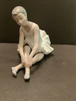 Buy Nao Lladro Ballerina Figurines Sitting Hands On Leg 20 X 15 X 11 Cm • 60£