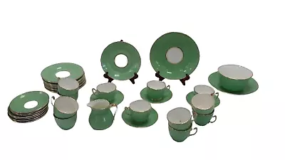 Buy Retro Vintage Gladstone Green Fine China Tea Set Cups-Saucers-Plates- Bowl-Jug • 9.99£