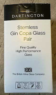 Buy 2 X DARTINGTON CRYSTAL NEW STEMLESS GIN COPA GLASSES • 6.99£