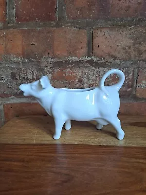 Buy Vintage White Glazed Ceramic Cow Milk Jug Creamer • 12£