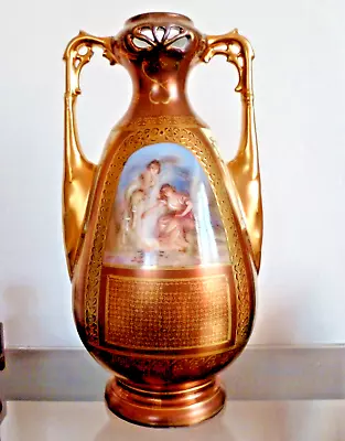 Buy Rare Antique Art Nouveau Eichwald Bloch & Co Hand Painted Vase Or Urn • 55£