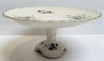 Buy James Kent Old Foley Victorian Violets Footed Cake Stand Staffordshire England • 42.68£
