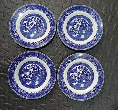 Buy Alfred Meakin Old Willow Pattern Set Of Four Tea/side Plates 7  Vintage  • 9.99£