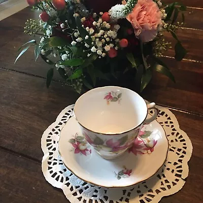 Buy Royal Vale …Pink Bell Flower Tea Cup & Saucer Set Vintage • 14.39£