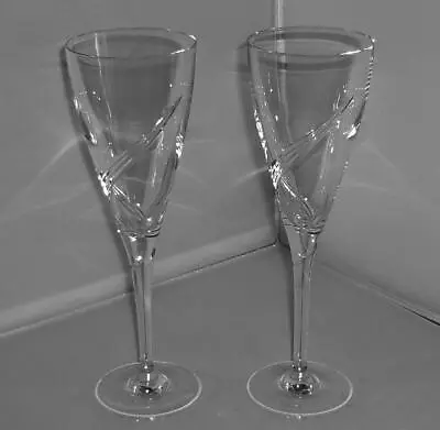 Buy 2 Beautiful Stuart Crystal Glass Symphony White Wine Prosecco Glasses • 18.99£