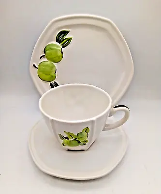 Buy Retro Carlton Ware Hexagon Apple Pattern Cup Saucer And Side Plate 300ml Trio • 15£