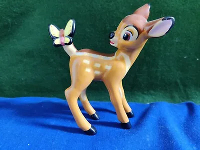 Buy Cute Disney Bambi Ceramic Figurine W/ Butterfly On Tail - Made In China • 12£