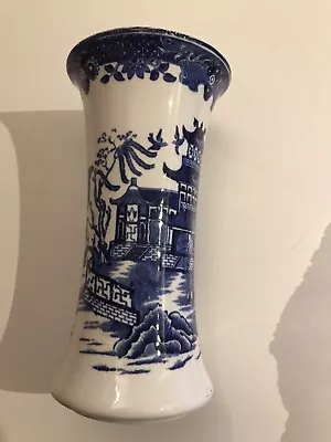 Buy Antique Burleigh Ware Burslem Willow Pattern Blue And White Vase • 20£