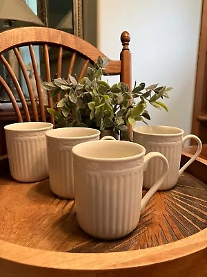 Buy Set Of 4 Mikasa Italian Countryside White 3 3/4  Stoneware Coffee Tea Mugs Cups • 23.67£
