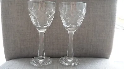 Buy Royal Doulton Crystal Pair Prince Charles Wine Hock Glasses - 16.7 Cms- Perfect • 7.99£