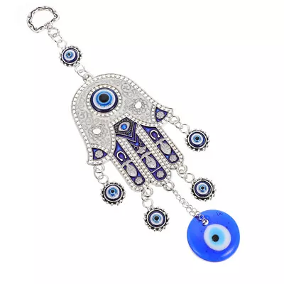 Buy Hamsa Hand Evil Eye Keychain Blue Eyes Pendant Good Luck Amulet Charm Key Holder • 8.45£