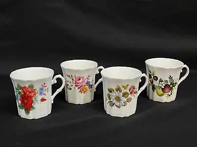 Buy Set Of 4 Royal Grafton Fine Porcelain Bone China Floral Pattern Tea Cups • 18.74£