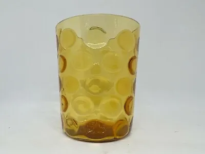 Buy Vintage Victorian Hand Blown Amber Inverted Thumbprint Glass Tumbler • 6.15£
