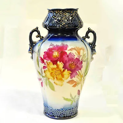 Buy Art Nouveau Royal Bonn Franz Anton Mehlem Large Amphora Handling Vase 31 Cm Circa 1900 • 189.29£