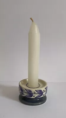 Buy One Vintage Jersey Pottery Hand Painted Mauve Candlestick  • 7£