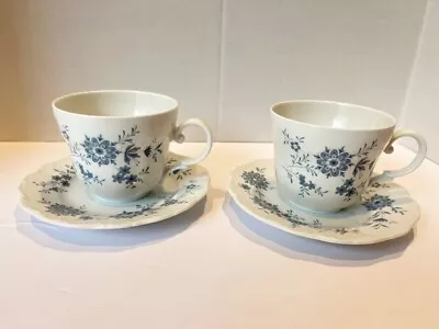 Buy Set Of 2 Cups & Saucers Christina Porcelain Bavarian Blue West Germany Vintage • 13.38£