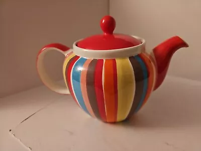 Buy ●WHITTARD OF CHELSEA● Full Teapot~Rainbow Striped~Red~Handpainted~BNWOT • 11.99£