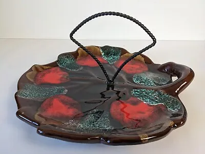Buy Vintage Vallauris Dish Ceramic Cheese Canopies Serving Tray With Metal Handle • 39£
