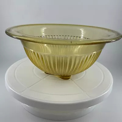 Buy Vintage Yellow Depression Glass Ribbed Mixing Bowl Rolled Edge Federal Glass? • 17.28£