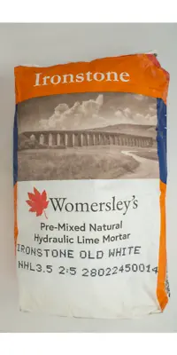 Buy Womersleys Ironstone Old White Lime Mortar NHL 3.5 Based Pre Mixed 25kg Bag • 33.99£