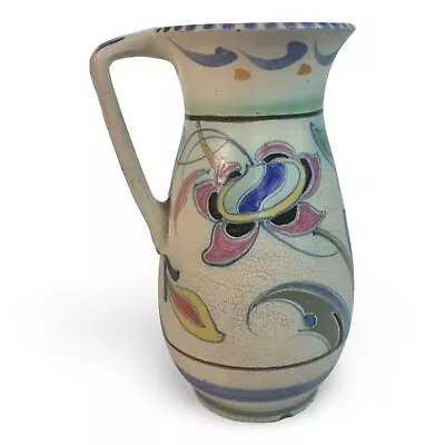 Buy Vintage Devon Honiton Jug Pottery 1950s Hand Painted Pitcher Vase • 22.95£