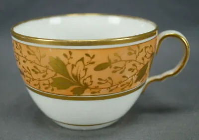 Buy Job Ridgway Pattern 313 Gold Floral & Apricot Bute Form Tea Cup C. 1808-1814 B • 62.73£