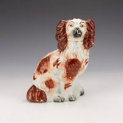 Buy Antique Staffordshire Pottery - Oxblood Spaniel Dog Figure • 29.99£