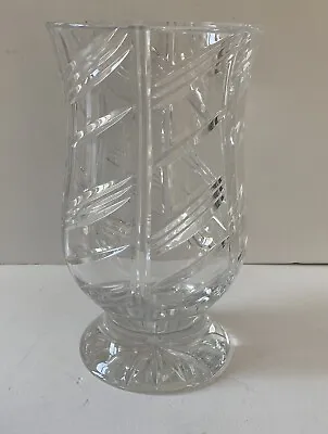 Buy Royal Doulton Diagonal Cut Heavy Crystal Glass Large 10” Vase • 20.85£