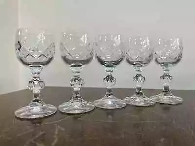 Buy Set Of 5 Vintage Cut Glass Sherry Glasses • 24.95£