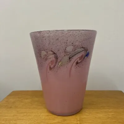 Buy Beautiful Monart Vasart Strathearn Perthshire Scottish Pink Glass Vase B143 • 89.99£
