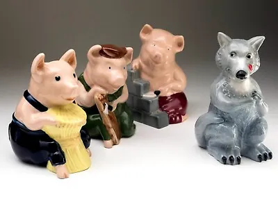 Buy Wade Porcelain Figurine, Three Little Pigs, House Of Brick 1995 Limited Edition • 85.60£