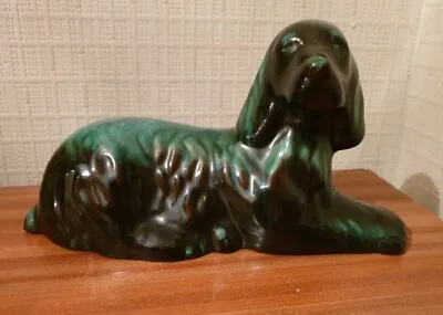Buy Vintage Blue Mountain Canadian Pottery Spaniel Dog Green/black Glaze 10  X 5.5  • 12£