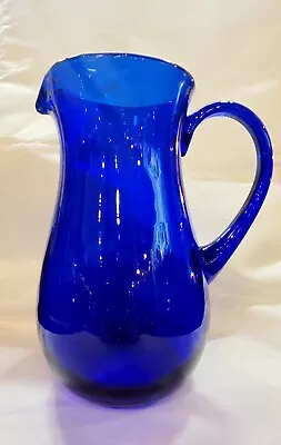 Buy Hortensja Poland Cobalt Blue 9.25” Glass Pitcher • 56.92£