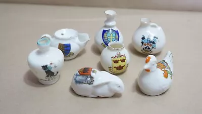 Buy Seven Pieces Of Crested Ware, Arms Of Norwich, Cambridge, Saxmundham Etc • 15.99£