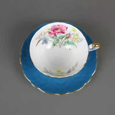 Buy Beautiful Aynsley Tea Cup And Saucer Blue With Flowers   |100 • 12.99£