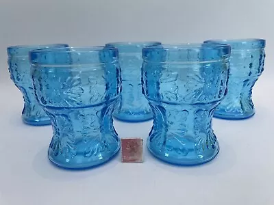 Buy Mid Century Italian Fidenza Blue Glass Tumblers Glasses X 5 Vintage 70s Home Bar • 24.99£
