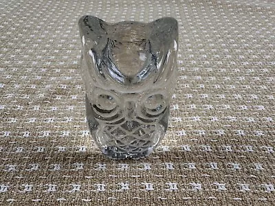 Buy Vintage Owl MCM Retro Viking Art Glass 3.5  Flat Back Figurine Handmade Clear • 19.30£