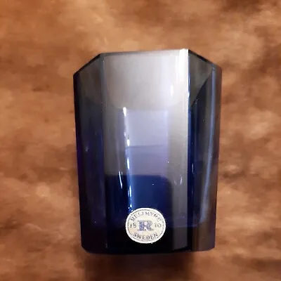 Buy Vintage Reijmyre Swedish Cobalt Blue Glass Vase Decorative 2.5  High Uneven • 15£