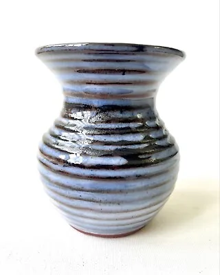Buy Llangollen Pottery Wales Small Vase Vintage Blue Striped Glaze 9.5cm Perfect • 10.95£