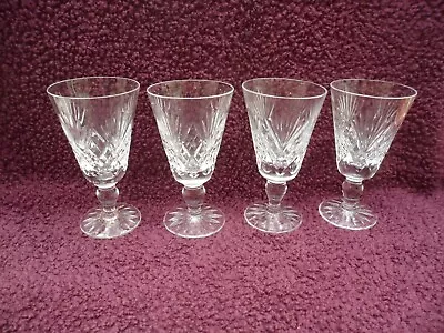 Buy 4 Vintage Royal Doulton Crystal Juno Pattern Sherry Glasses, Excellent Condition • 23.99£