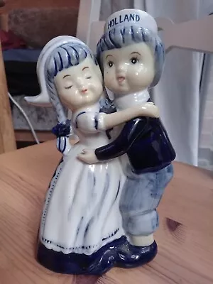 Buy Lovely Vintage DELFT BLUE Hand Painted Boy & Girl Figurine HOLLAND • 4£
